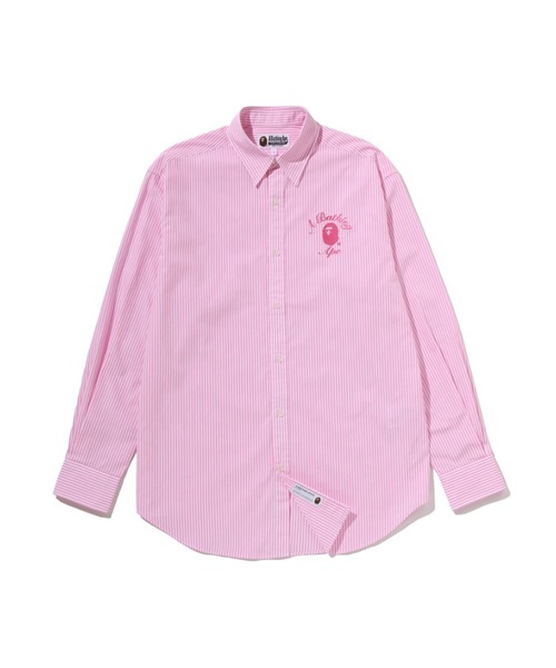 A BATHING APE(アベイシングエイプ)の「COLLEGE STRIPE SHIRT(シャツ/ブラウス・レディース・ピンク/サックスブルー・X-SMALL/SMALL)」の2枚目の写真
