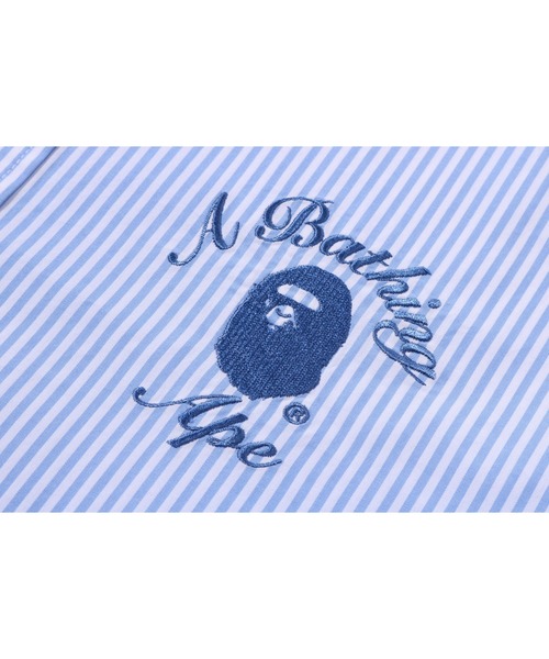 A BATHING APE(アベイシングエイプ)の「COLLEGE STRIPE SHIRT(シャツ/ブラウス・レディース・ピンク/サックスブルー・X-SMALL/SMALL)」の5枚目の写真