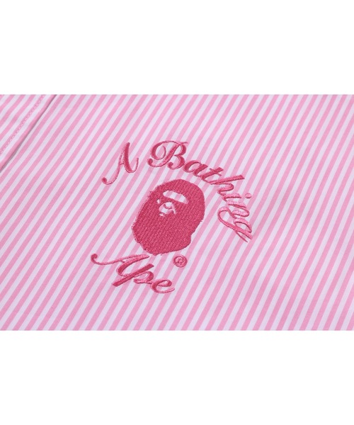 A BATHING APE(アベイシングエイプ)の「COLLEGE STRIPE SHIRT(シャツ/ブラウス・レディース・ピンク/サックスブルー・X-SMALL/SMALL)」の6枚目の写真