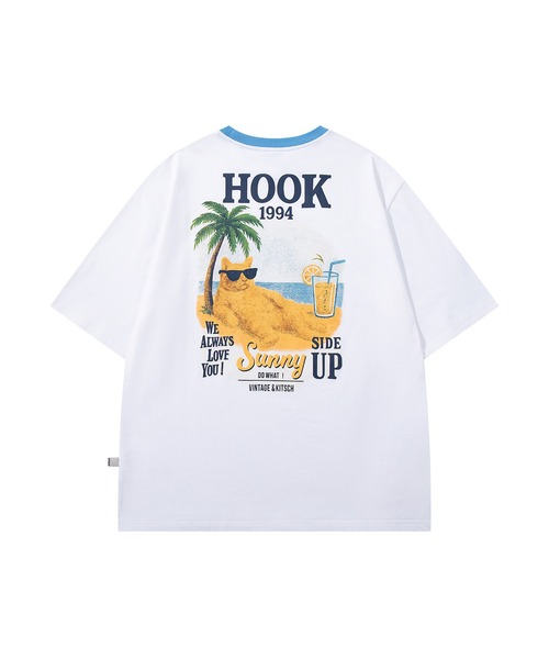 HOOK(フック)の「HOOK -original- サングラスキャットビーチプリントTシャツ(Tシャツ/カットソー・メンズ・ホワイト/ブラック・L/XL/M)」の6枚目の写真