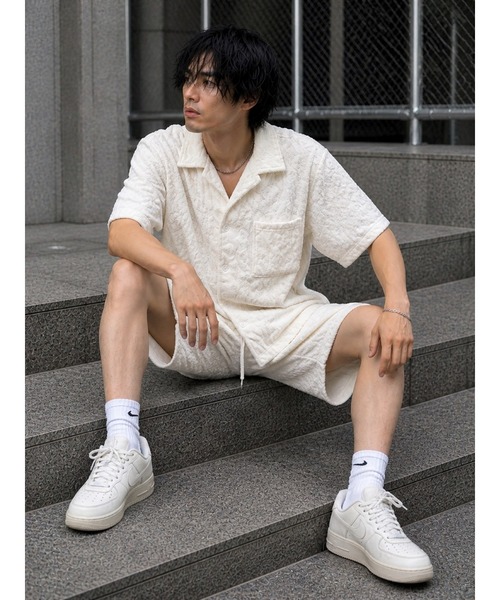 CERCA(チェルカ)の「【Bls】 【ZM】【Bling Leads】パイル生地 半袖レオパード柄シャツ(シャツ/ブラウス・メンズ・ホワイト/ブラック・L/M)」の7枚目の写真