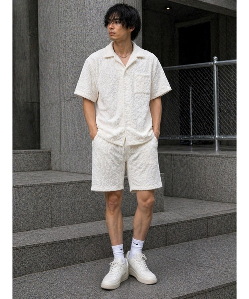 CERCA(チェルカ)の「【Bls】 【ZM】【Bling Leads】パイル生地 半袖レオパード柄シャツ(シャツ/ブラウス・メンズ・ホワイト/ブラック・L/M)」の8枚目の写真