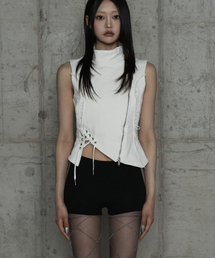 Diagonal Corset Vest (White)