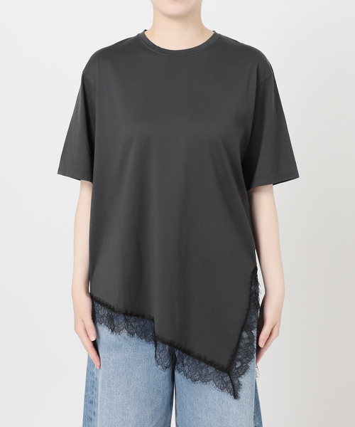 journal standard L'essage（ジャーナルスタンダードレサージュ）の「レースイレギュラーヘムTシャツ（Tシャツ/カットソー・レディース・ブラウン/グレー/アイボリー・FREE）」の21枚目の写真