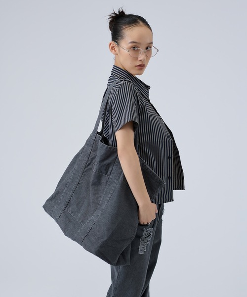 FTW(エフティダブリュー)の「TOTE BAG(トートバッグ・レディース・ベージュ/チャコールグレー・FREE)」の1枚目の写真