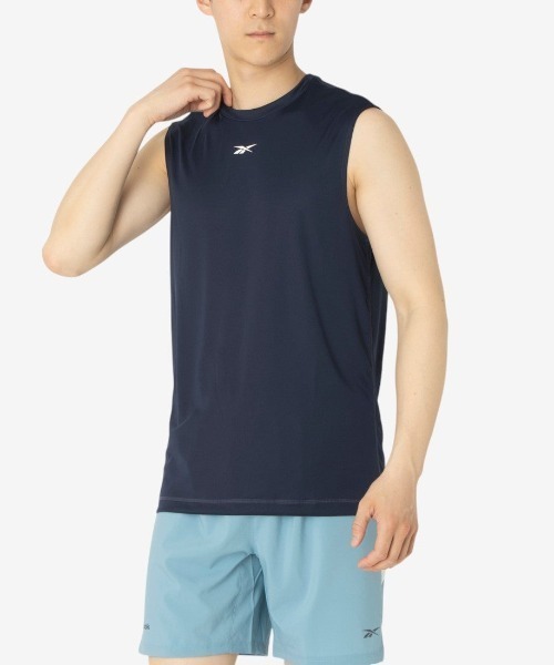 Reebok(リーボック)の「トレイン スリーブレス テック Tシャツ / ID TRAIN SLVLS TECH TEE(Tシャツ/カットソー・メンズ・ホワイト/ネイビー/ブラック・MEDIUM/LARGE/SMALL/X-LARGE)」の3枚目の写真