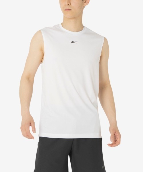 Reebok(リーボック)の「トレイン スリーブレス テック Tシャツ / ID TRAIN SLVLS TECH TEE(Tシャツ/カットソー・メンズ・ホワイト/ネイビー/ブラック・MEDIUM/LARGE/SMALL/X-LARGE)」の1枚目の写真