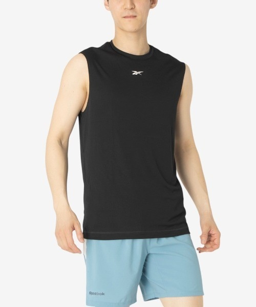 Reebok(リーボック)の「トレイン スリーブレス テック Tシャツ / ID TRAIN SLVLS TECH TEE(Tシャツ/カットソー・メンズ・ホワイト/ネイビー/ブラック・MEDIUM/LARGE/SMALL/X-LARGE)」の2枚目の写真