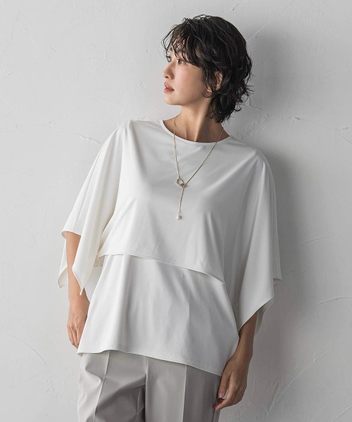 LOHEN ローヘン スクエアケープカットソー WHITE セール】ケープカットソー（Tシャツ/カットソー）｜la.f…（ラエフ）の