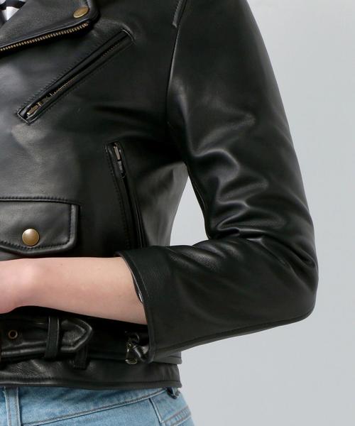 Jewel Changes（ジュエルチェンジズ）の「【CLASSY. 掲載】〓★JCUR レザー ダブルライダース ジャケット（ライダースジャケット・レディース・ブラック・36/38）」の12枚目の写真
