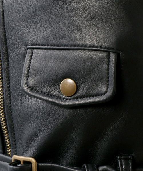 Jewel Changes（ジュエルチェンジズ）の「【CLASSY. 掲載】〓★JCUR レザー ダブルライダース ジャケット（ライダースジャケット・レディース・ブラック・36/38）」の14枚目の写真