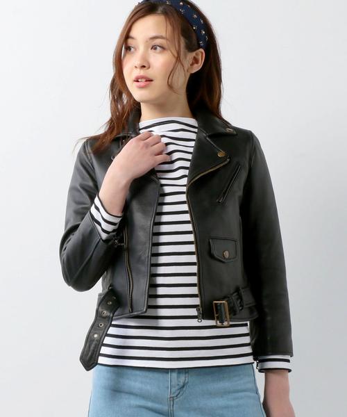 Jewel Changes（ジュエルチェンジズ）の「【CLASSY. 掲載】〓★JCUR レザー ダブルライダース ジャケット（ライダースジャケット・レディース・ブラック・36/38）」の16枚目の写真