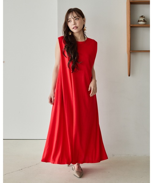 BIRTHDAY BASH(バースデイバッシュ)の「【冷感接触】ZIP STRAP I LINE DRESS(ワンピース・レディース・ブラック/ベージュ/ブルー/レッド・FREE)」の9枚目の写真