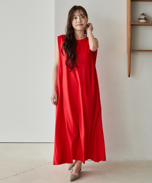 BIRTHDAY BASH(バースデイバッシュ)の「【冷感接触】ZIP STRAP I LINE DRESS(ワンピース・レディース・ブラック/ベージュ/ブルー/レッド・FREE)」の6枚目の写真