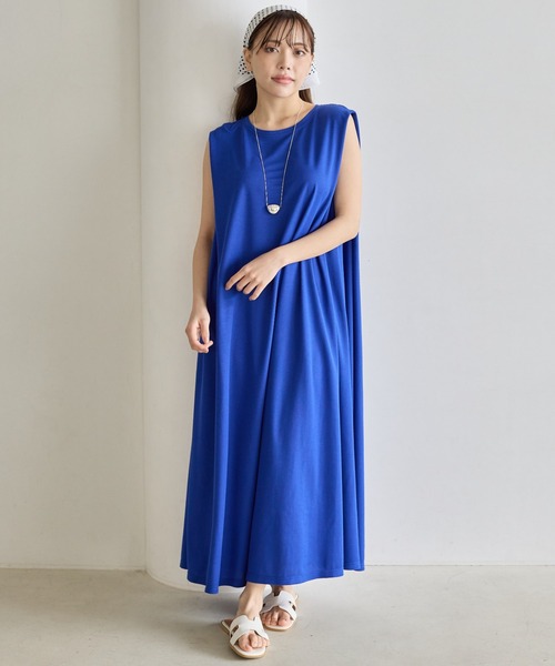 BIRTHDAY BASH(バースデイバッシュ)の「【冷感接触】ZIP STRAP I LINE DRESS(ワンピース・レディース・ブラック/ベージュ/ブルー/レッド・FREE)」の7枚目の写真