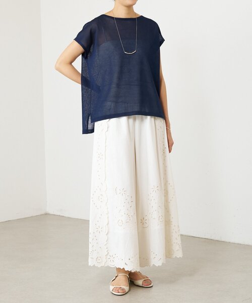 BEARDSLEY(ビアズリー)の「フラワーカットワークパネル刺繍パンツ《15 quinze》(その他パンツ・レディース・ブラック/アイボリー・FREE)」の16枚目の写真