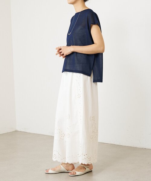 BEARDSLEY(ビアズリー)の「フラワーカットワークパネル刺繍パンツ《15 quinze》(その他パンツ・レディース・ブラック/アイボリー・FREE)」の17枚目の写真