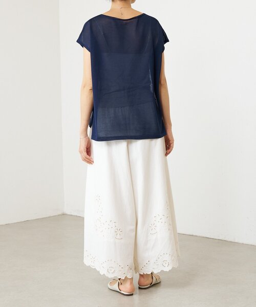 BEARDSLEY(ビアズリー)の「フラワーカットワークパネル刺繍パンツ《15 quinze》(その他パンツ・レディース・ブラック/アイボリー・FREE)」の18枚目の写真