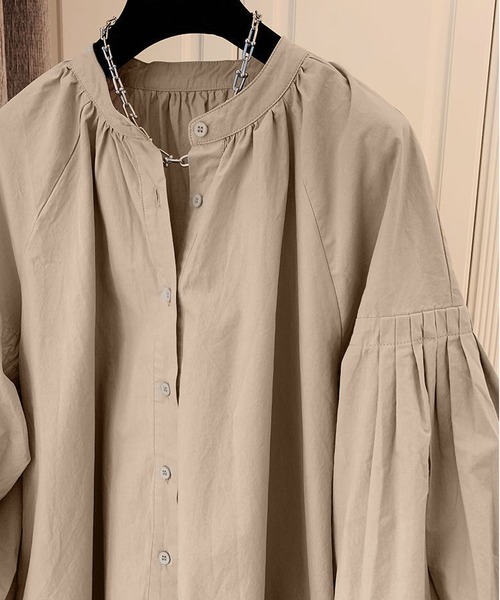 BLANC FICELLE(ブランフィセル)の「バルーンスリーブ シャツ(シャツ/ブラウス・レディース・KHAKI/Black/White・M/L)」の6枚目の写真