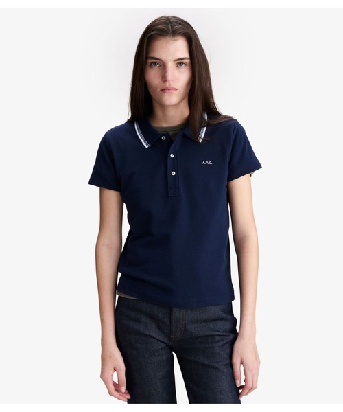 A.P.C.（アーペーセー）の「POLO RENEE（ポロシャツ・レディース・ホワイト/ネイビー・M/L/S）」の7枚目の写真