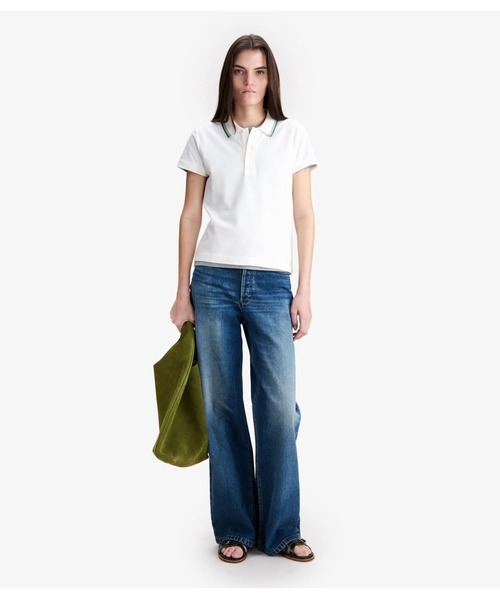 A.P.C.（アーペーセー）の「POLO RENEE（ポロシャツ・レディース・ホワイト/ネイビー・M/L/S）」の5枚目の写真