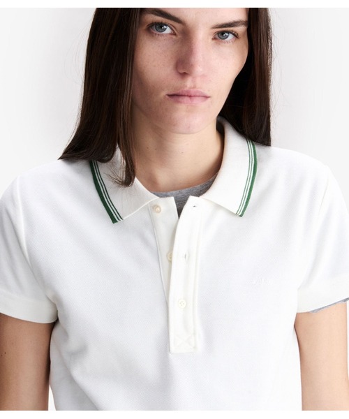 A.P.C.（アーペーセー）の「POLO RENEE（ポロシャツ・レディース・ホワイト/ネイビー・M/L/S）」の3枚目の写真