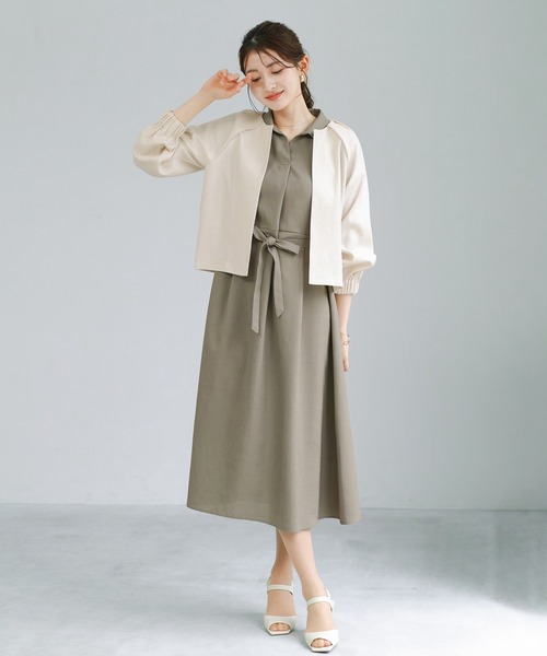 Emilyan(エミリアン)の「【 きちんと見えが叶う 】 リネンライク・細見えシャツフレアワンピース(ワンピース・レディース・ブラック/モカ・M)」の5枚目の写真