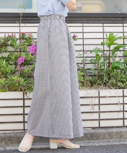 DISKEEN SURE（ディスキーンシュアー）の「大人の夏の定番！ギンガムチェックワイドパンツ（その他パンツ・レディース・ブラック×ベージュ/ブラック×ホワイト・LARGE/MEDIUM）」の11枚目の写真