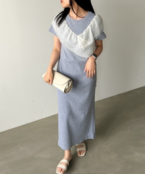 Bab(バブ)の「【再登場・選べるサイズ展開】アシメフリルドッキングワンピース(ワンピース・レディース・ライトグレー/アイボリー/ブラック・S/M)」の18枚目の写真