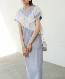 Bab（バブ）の「【再登場・選べるサイズ展開】アシメフリルドッキングワンピース（ワンピース）」