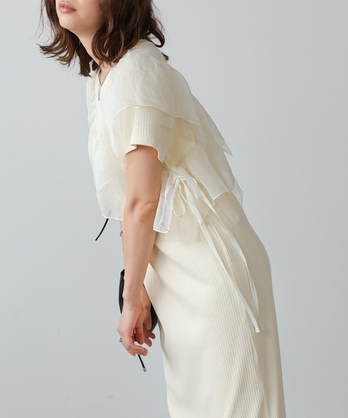 Bab(バブ)の「【再登場・選べるサイズ展開】アシメフリルドッキングワンピース(ワンピース・レディース・ライトグレー/アイボリー/ブラック・S/M)」の9枚目の写真