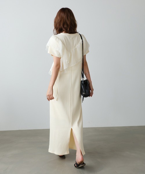 Bab(バブ)の「【再登場・選べるサイズ展開】アシメフリルドッキングワンピース(ワンピース・レディース・ライトグレー/アイボリー/ブラック・S/M)」の10枚目の写真