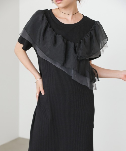 Bab(バブ)の「【再登場・選べるサイズ展開】アシメフリルドッキングワンピース(ワンピース・レディース・ライトグレー/アイボリー/ブラック・S/M)」の21枚目の写真