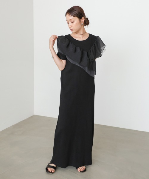 Bab(バブ)の「【再登場・選べるサイズ展開】アシメフリルドッキングワンピース(ワンピース・レディース・ライトグレー/アイボリー/ブラック・S/M)」の22枚目の写真