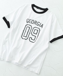 接触冷感加工リンガー＆ラグラン少しショート丈Tシャツ 半袖