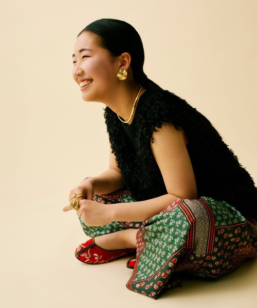 zootie(ズーティー)の「パッチワークスカーフ柄プリント リラックスパンツ(その他パンツ・レディース・グリーン・フリー)」の10枚目の写真