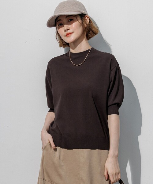 23区(ニジュウサンク)の「セミマットフリゼ リラクシー ニット Tシャツ(ニット/セーター・レディース・ライラック系/ライトオレンジ系/ダークブラウン系/アイボリー系/ネイビー系・38)」の2枚目の写真
