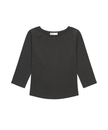 Boat Neck 3/4 Sleeve Tee (Charcoal)