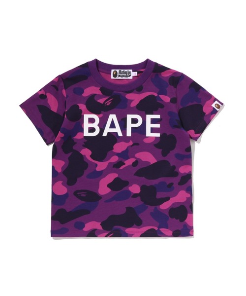 A BATHING APE カモフラ柄ロゴ Tシャツ レディース XS エイプ BAPE LOGO COLOR CAMO SLIM TEE（Tシャツ/カットソー）｜A BATHING APE