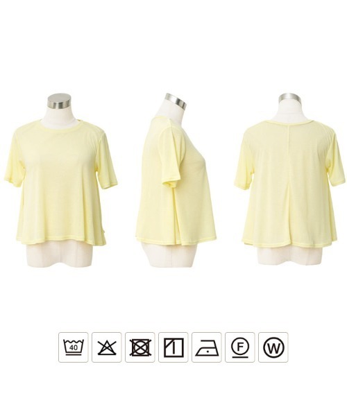 KOBE LETTUCE（コウベレタス）の「シアードレープ半袖Tシャツ（Tシャツ/カットソー・レディース・ピンク/ダークブラウン/オフホワイト/ブラック/イエロー・M）」の13枚目の写真