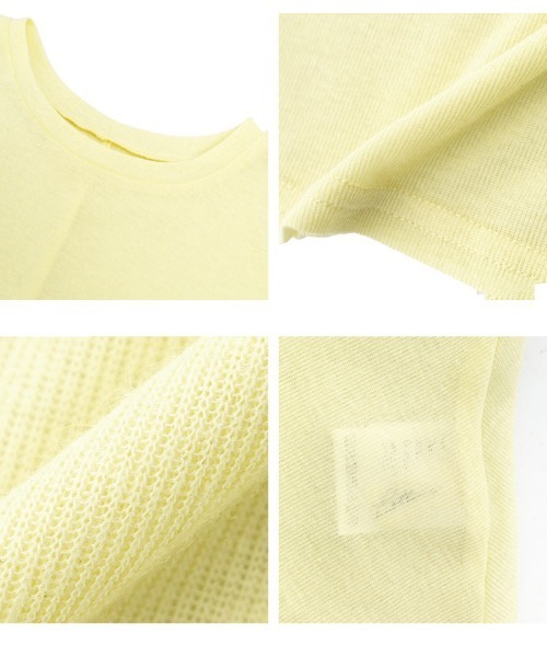KOBE LETTUCE（コウベレタス）の「シアードレープ半袖Tシャツ（Tシャツ/カットソー・レディース・ピンク/ダークブラウン/オフホワイト/ブラック/イエロー・M）」の14枚目の写真