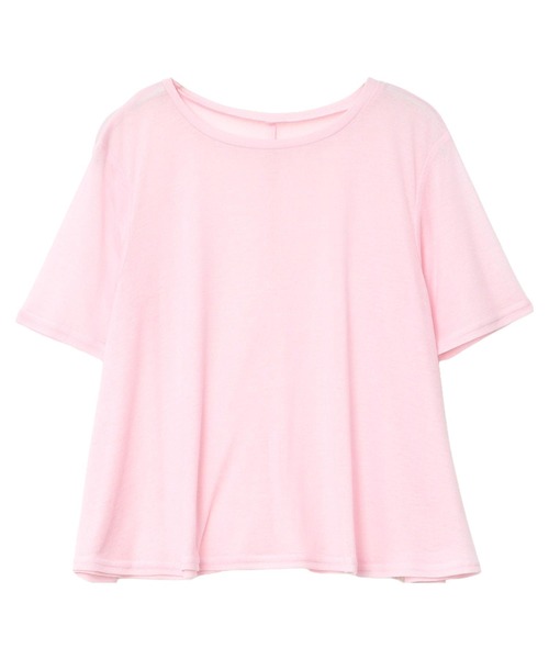 KOBE LETTUCE（コウベレタス）の「シアードレープ半袖Tシャツ（Tシャツ/カットソー・レディース・ピンク/ダークブラウン/オフホワイト/ブラック/イエロー・M）」の19枚目の写真