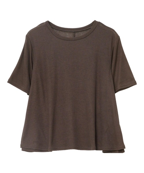 KOBE LETTUCE（コウベレタス）の「シアードレープ半袖Tシャツ（Tシャツ/カットソー・レディース・ピンク/ダークブラウン/オフホワイト/ブラック/イエロー・M）」の17枚目の写真