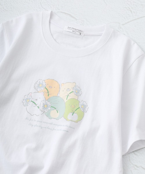FUNALIVE(ファンアライブ)の「すみっコぐらし お揃いコーデシリーズTシャツ 半袖(Tシャツ/カットソー・メンズ・ホワイト/サックスブルー・L/M/LL)」の2枚目の写真