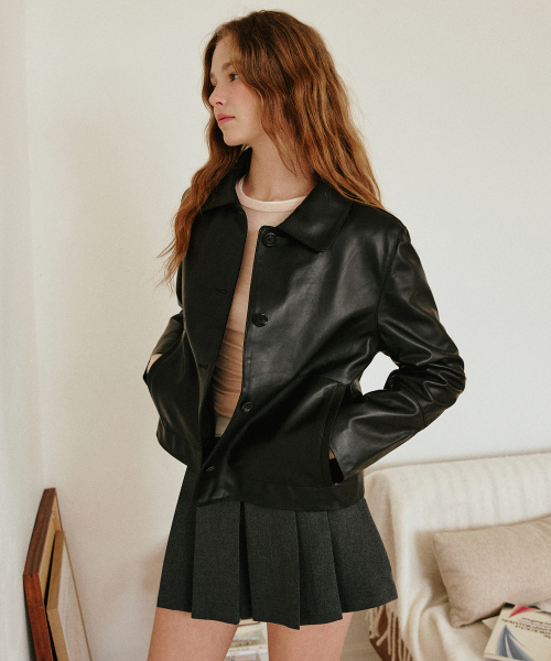 LEFTSEOUL（レフトソウル）の「ラムスキンベーシックジャケット[ブラック]（ライダースジャケット・レディース・その他・SMALL/MEDIUM）」の3枚目の写真