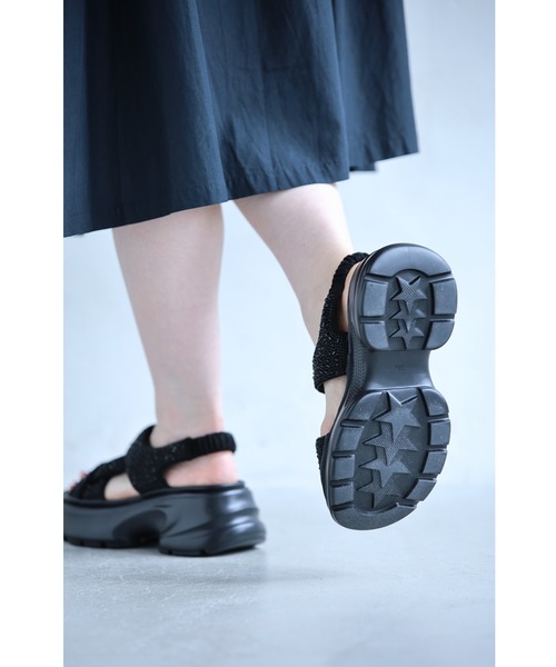 cawaii(カワイイ)の「「宝石」煌めくビジューの厚底サンダル(サンダル・レディース・ブラック/シルバー・24.5cm/22.5cm/25.0cm/23.0cm/24.0cm/23.5cm)」の12枚目の写真