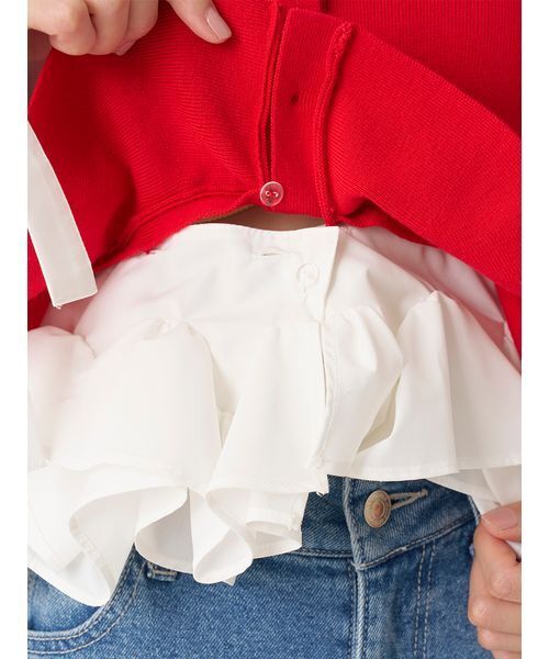 SNIDEL（スナイデル）の「【多色展開】ボリュームフリルペプラムカーディガン（カーディガン/ボレロ・レディース・グレー/レッド/ブラウン/ネイビー/ブラック・F）」の17枚目の写真