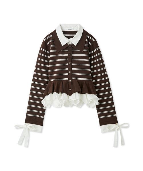 SNIDEL(スナイデル)の「【多色展開】ボリュームフリルペプラムカーディガン(カーディガン/ボレロ・レディース・グレー/レッド/ブラウン/ネイビー/ブラック・F)」の19枚目の写真