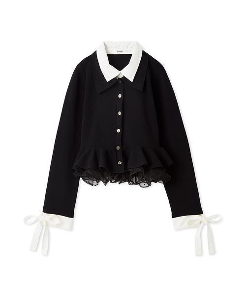SNIDEL(スナイデル)の「【多色展開】ボリュームフリルペプラムカーディガン(カーディガン/ボレロ・レディース・グレー/レッド/ブラウン/ネイビー/ブラック・F)」の20枚目の写真