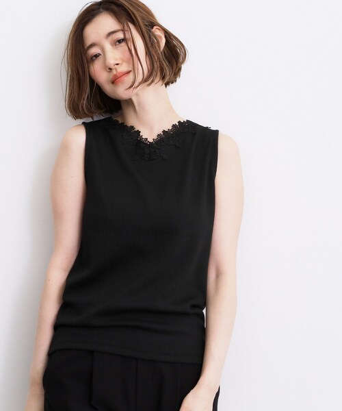 grove(グローブ)の「【抗菌防臭】2WAYレースタンク(タンクトップ・レディース・オフホワイト/ブラック/ナチュラル・04/01/03/02/05)」の18枚目の写真